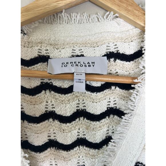 NEW Derek Lam 10 Crosby Noé Scalloped V-Neckline Cardigan Multi Color Size: XS - Picture 4 of 7
